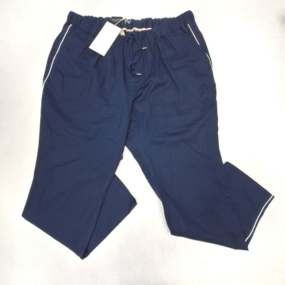 Wildfang Essential Piped Drawstring Pant Womens 1X Navy Blue Streetwear Casual